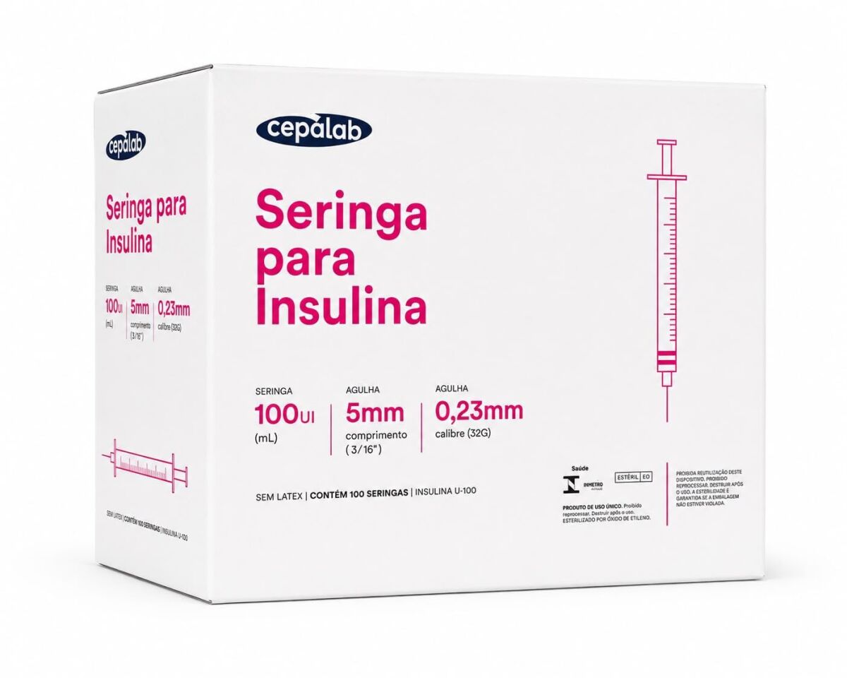 Seringa de Insulina - Cepalab 1mL 5mm x 0,23mm
